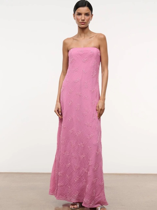 STAUD Dresses & Skirts - STAUD Cassie Strapless Pink Maxi Dress